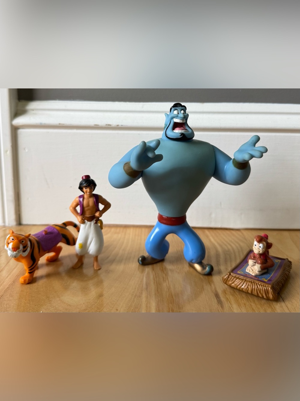 Vintage 1992 Disney Aladdin Figure Lot Genie Aladdin Rajah Abu Mattel